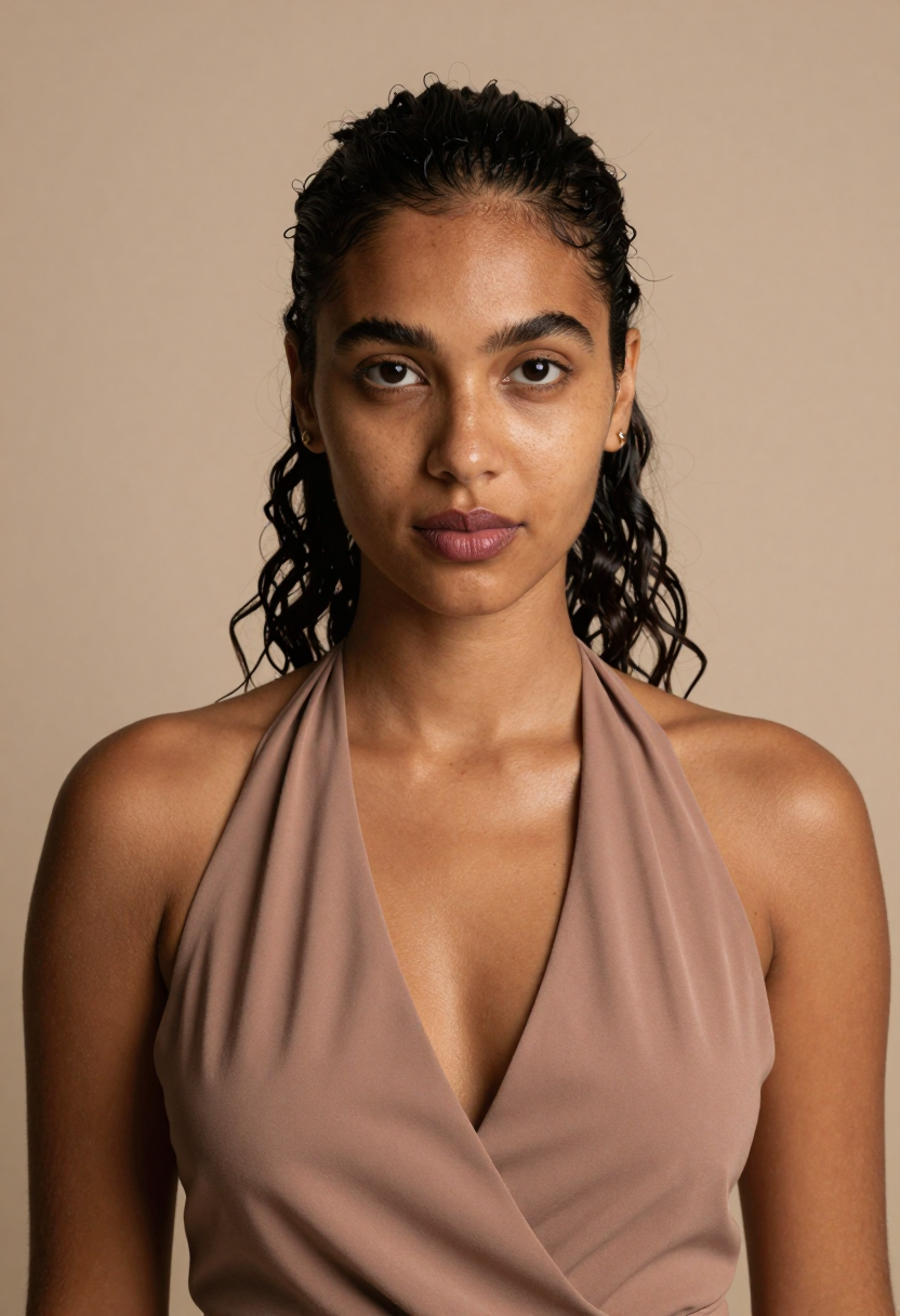 Taupe Halter Neckline Dress